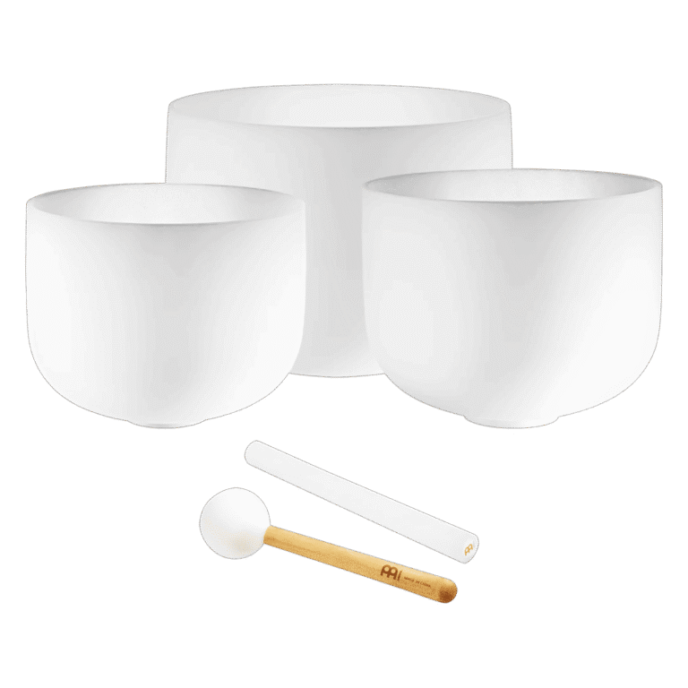 SET DE 3 CUENCOS DE CRISTAL MEINL INCLUYE: 10″ (CHAKRA GARGANTA), 12″ (CHAKRA PLEXO SOLAR), 14″ (CHAKRA RAÍZ) CSBSETGEC
